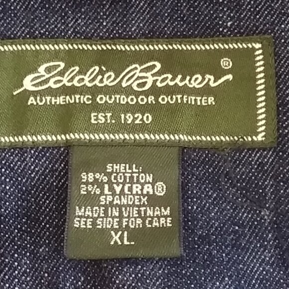 Vintage Y2k Eddie Bauer stand up collar denim jacket/blazer XL - Picture 4 of 6